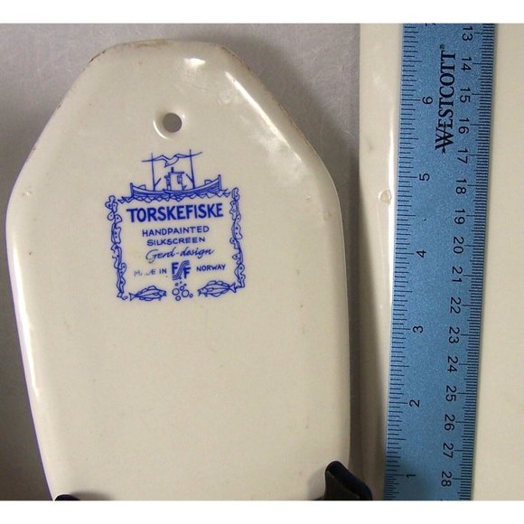 Norway Torskefiske Handpainted Silkscreen Gerd Design Wall Plaques, Set of 3 - Picture 7 of 9